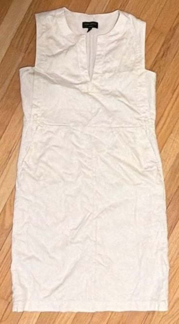 Banana Republic Petite Medium Linen Blend Sleeveless Mini Shift Dress